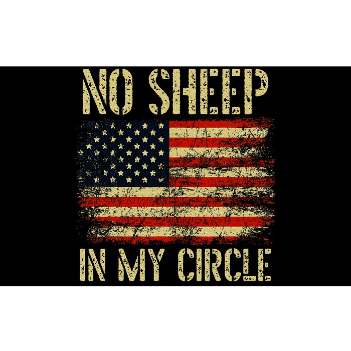 No S.H.E.E.P In My Circle Patriotic American Flag Bumper Sticker