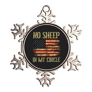 No S.H.E.E.P In My Circle Patriotic American Flag Metallic Star Ornament