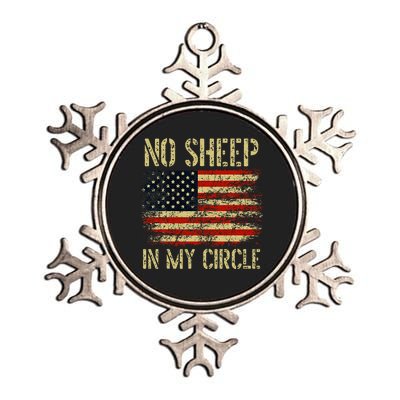 No S.H.E.E.P In My Circle Patriotic American Flag Metallic Star Ornament