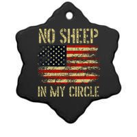 No S.H.E.E.P In My Circle Patriotic American Flag Ceramic Star Ornament