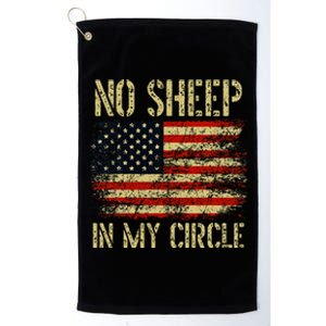 No S.H.E.E.P In My Circle Patriotic American Flag Platinum Collection Golf Towel