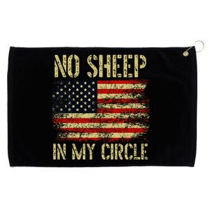 No S.H.E.E.P In My Circle Patriotic American Flag Grommeted Golf Towel