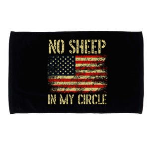 No S.H.E.E.P In My Circle Patriotic American Flag Microfiber Hand Towel