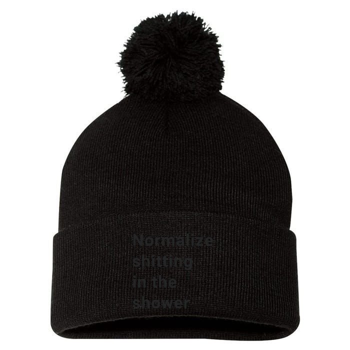 Normalize Shitting In The Shower Dank Meme Pom Pom 12in Knit Beanie