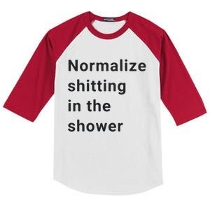 Normalize Shitting In The Shower Dank Meme Kids Colorblock Raglan Jersey