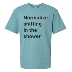 Normalize Shitting In The Shower Dank Meme Sueded Cloud Jersey T-Shirt