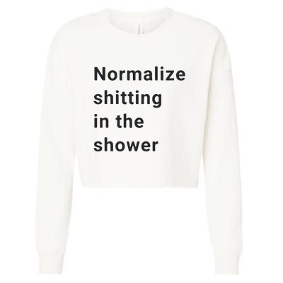 Normalize Shitting In The Shower Dank Meme Cropped Pullover Crew