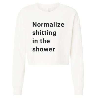 Normalize Shitting In The Shower Dank Meme Cropped Pullover Crew