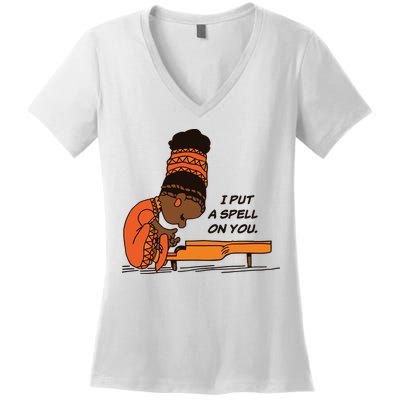 Nina Simone I Put A Spell On You Women's V-Neck T-Shirt