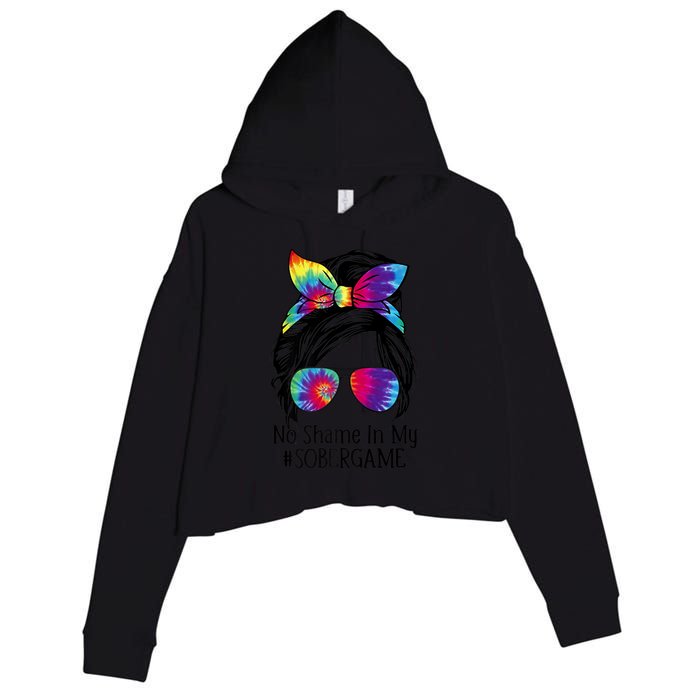 No Shame In My Sober Game Na Narcotics Anonymous Gift Crop Fleece Hoodie