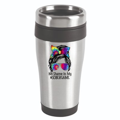 No Shame In My Sober Game Na Narcotics Anonymous Gift 16oz Travel Tumbler