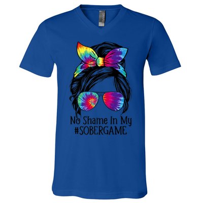 No Shame In My Sober Game Na Narcotics Anonymous Gift V-Neck T-Shirt