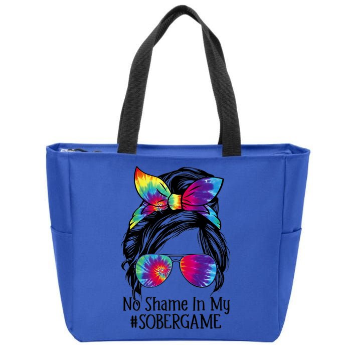 No Shame In My Sober Game Na Narcotics Anonymous Gift Zip Tote Bag