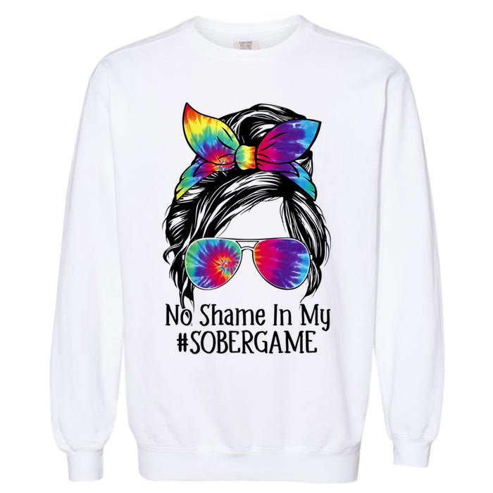 No Shame In My Sober Game Na Narcotics Anonymous Gift Garment-Dyed Sweatshirt