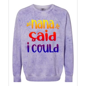 Nana Said I Could Funny From Nana To Grand Great Gift Colorblast Crewneck Sweatshirt