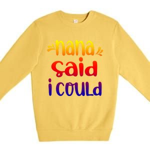 Nana Said I Could Funny From Nana To Grand Great Gift Premium Crewneck Sweatshirt