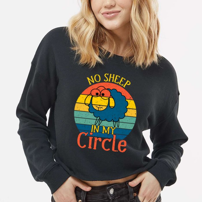 No Sheep In My Circle Cropped Pullover Crew