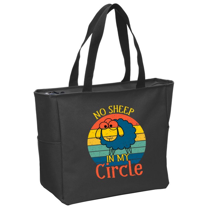 No Sheep In My Circle Zip Tote Bag