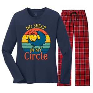 No Sheep In My Circle Women's Long Sleeve Flannel Pajama Set 