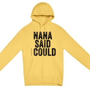 Nana Said I Could Grandparent Granddaughter Grandson Funny Meaningful Gift Premium Pullover Hoodie