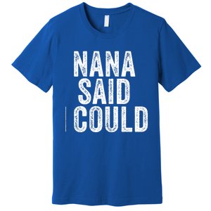 Nana Said I Could Grandparent Granddaughter Grandson Funny Meaningful Gift Premium T-Shirt