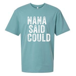 Nana Said I Could Grandparent Granddaughter Grandson Funny Meaningful Gift Sueded Cloud Jersey T-Shirt