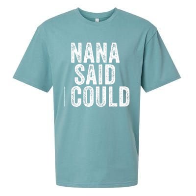 Nana Said I Could Grandparent Granddaughter Grandson Funny Meaningful Gift Sueded Cloud Jersey T-Shirt