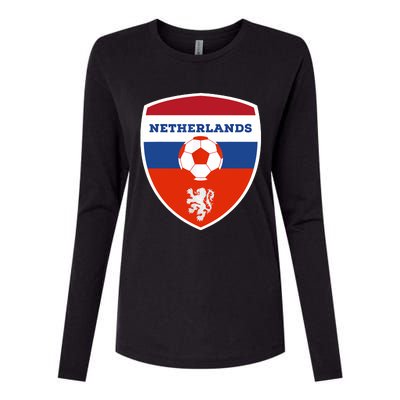 Netherlands Soccer Jersey Gift Netherlands Football Fans Womens Cotton Relaxed Long Sleeve T-Shirt