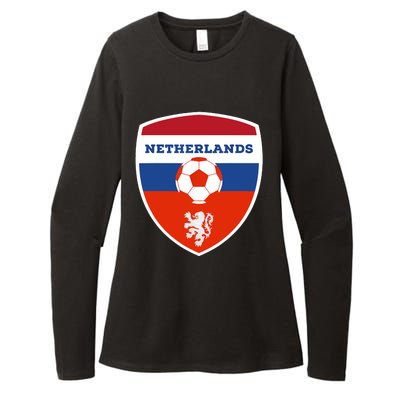 Netherlands Soccer Jersey Gift Netherlands Football Fans Womens CVC Long Sleeve Shirt