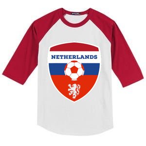 Netherlands Soccer Jersey Gift Netherlands Football Fans Kids Colorblock Raglan Jersey