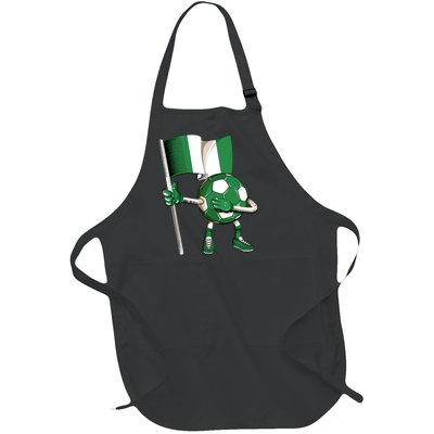 Nigeria Soccer Jersey Nigeria Flag Football Dab Funny Full-Length Apron With Pockets