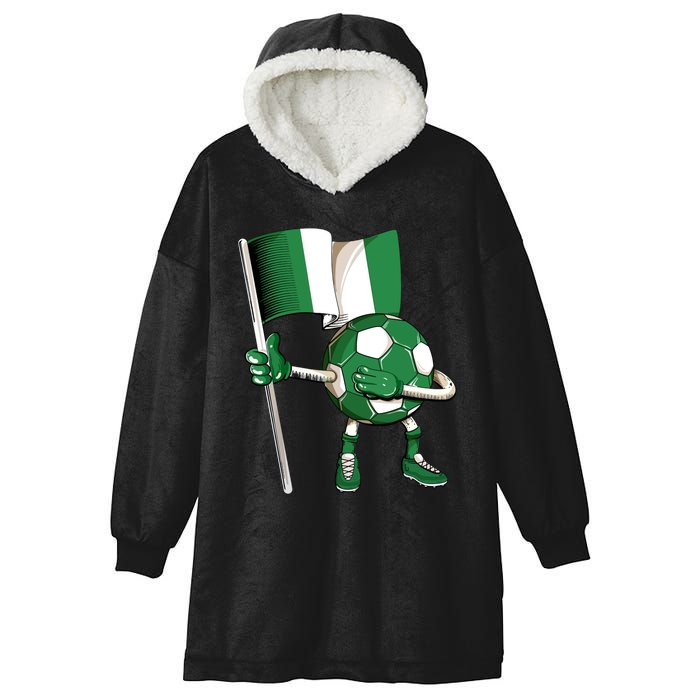 Nigeria Soccer Jersey Nigeria Flag Football Dab Funny Hooded Wearable Blanket