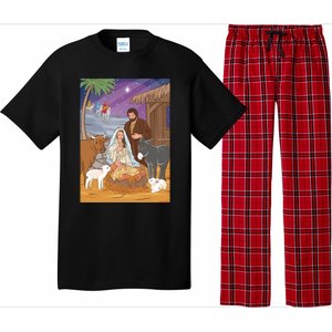 Nativity Scene Jesus Virgin Mary And Saint Joseph Gift Pajama Set