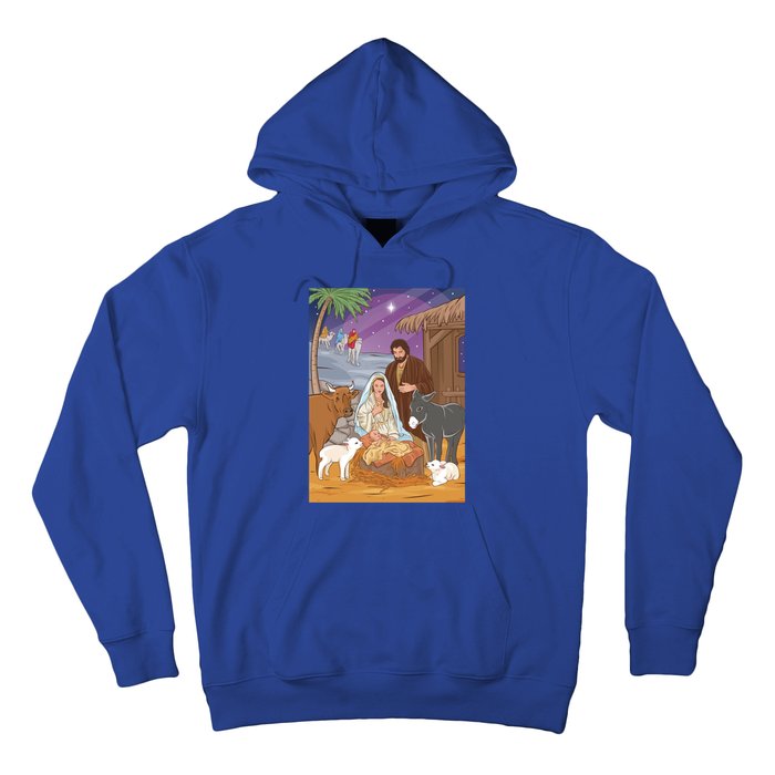 Nativity Scene Jesus Virgin Mary And Saint Joseph Gift Hoodie