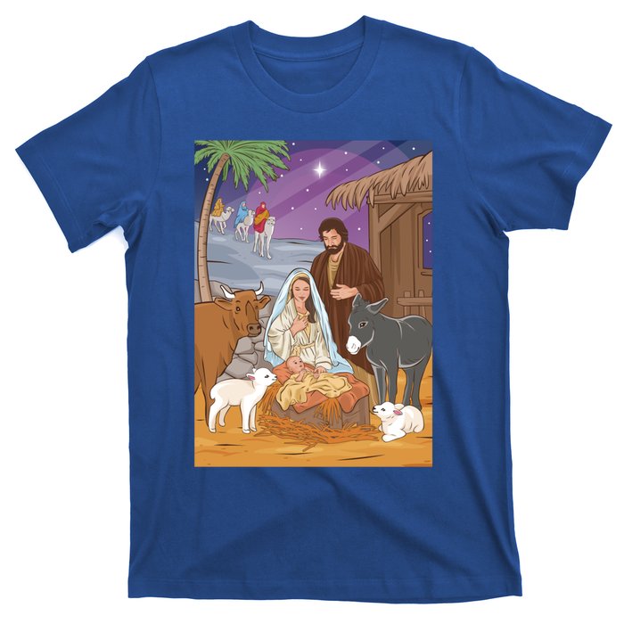 Nativity Scene Jesus Virgin Mary And Saint Joseph Gift T-Shirt