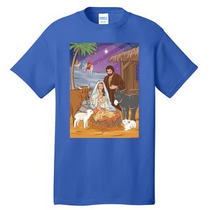 Nativity Scene Jesus Virgin Mary And Saint Joseph Gift Tall T-Shirt