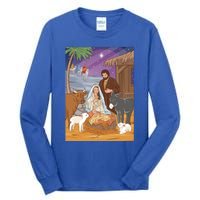 Nativity Scene Jesus Virgin Mary And Saint Joseph Gift Tall Long Sleeve T-Shirt