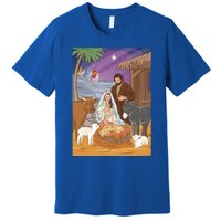 Nativity Scene Jesus Virgin Mary And Saint Joseph Gift Premium T-Shirt