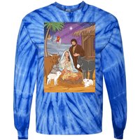 Nativity Scene Jesus Virgin Mary And Saint Joseph Gift Tie-Dye Long Sleeve Shirt