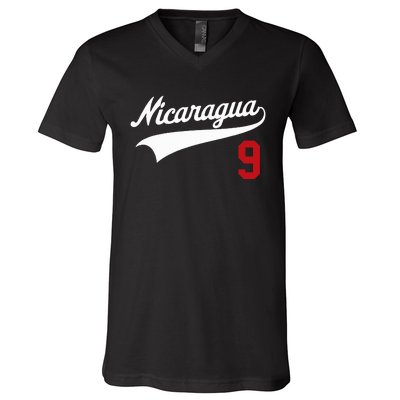 Nicaragua Soccer Jersey Camiseta Baseball Beisbol V-Neck T-Shirt