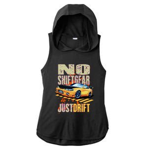 No Shiftgear Just Drift Car Fanatic Ladies PosiCharge Tri-Blend Wicking Draft Hoodie Tank