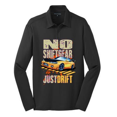 No Shiftgear Just Drift Car Fanatic Silk Touch Performance Long Sleeve Polo