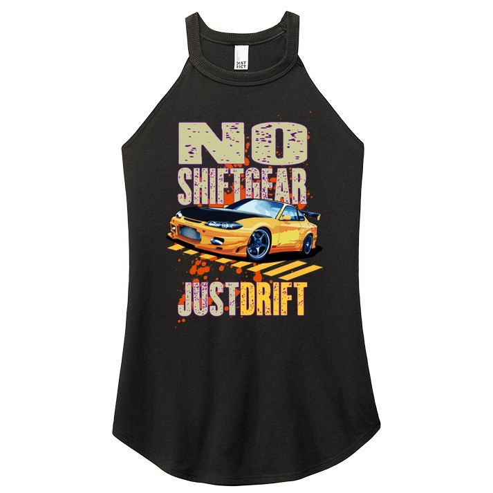 No Shiftgear Just Drift Car Fanatic Women's Perfect Tri Rocker Tank