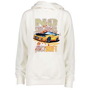 No Shiftgear Just Drift Car Fanatic Womens Funnel Neck Pullover Hood