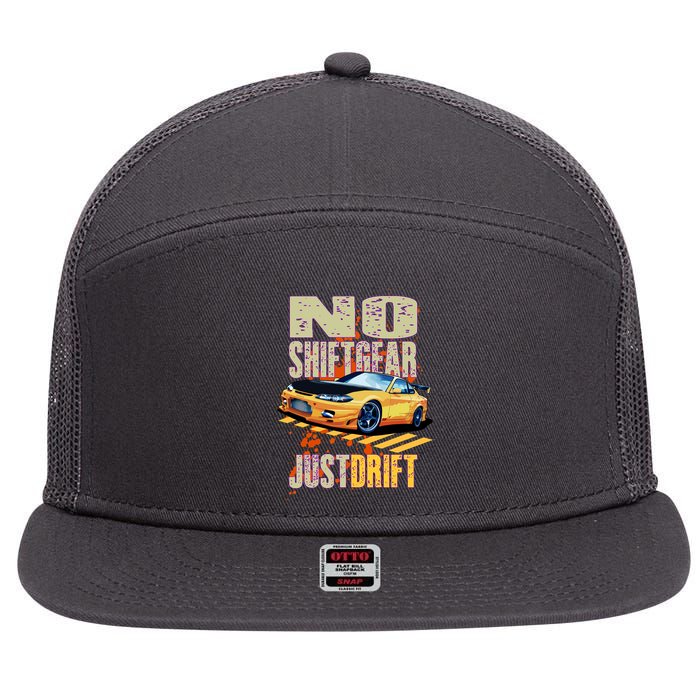 No Shiftgear Just Drift Car Fanatic 7 Panel Mesh Trucker Snapback Hat