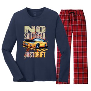 No Shiftgear Just Drift Car Fanatic Women's Long Sleeve Flannel Pajama Set 