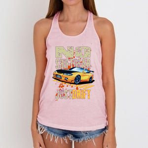 No Shiftgear Just Drift Car Fanatic Women's Knotted Racerback Tank