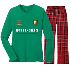 Nottingham Sportssoccer Jersey Flag Football Women's Long Sleeve Flannel Pajama Set 