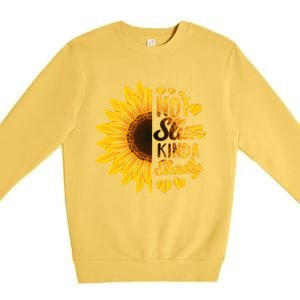 Not Slim Kinda Shady Floral Sunflower Not Slim But Shady Gift Premium Crewneck Sweatshirt