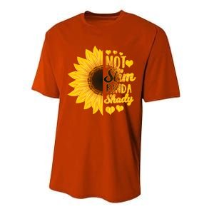 Not Slim Kinda Shady Floral Sunflower Not Slim But Shady Gift Performance Sprint T-Shirt